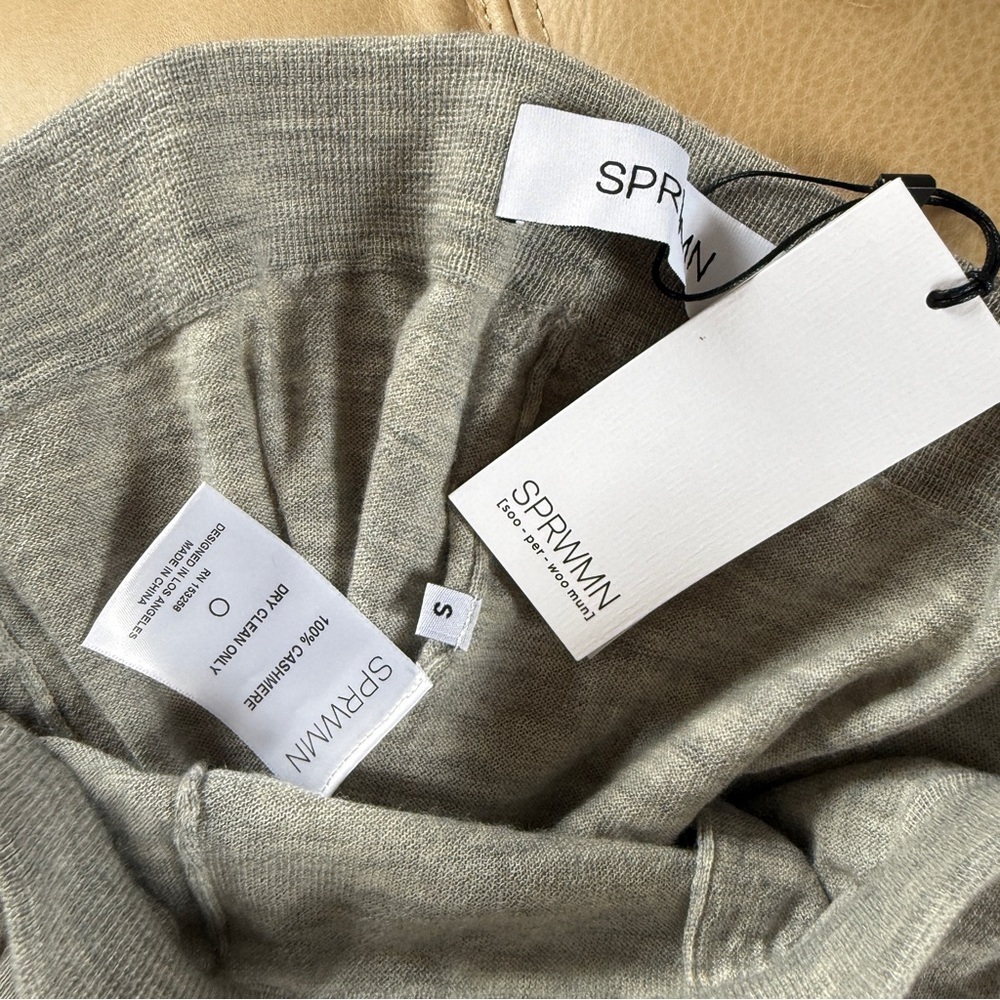SPRWMN | Oxford Ultra Fine Cashmere Wide Leg Pants - Picture 4 of 4